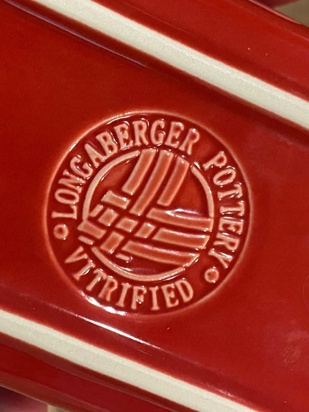Longaberger Pottery Mini Loaf Bread Pan Baking Tomato Red Woven Traditions